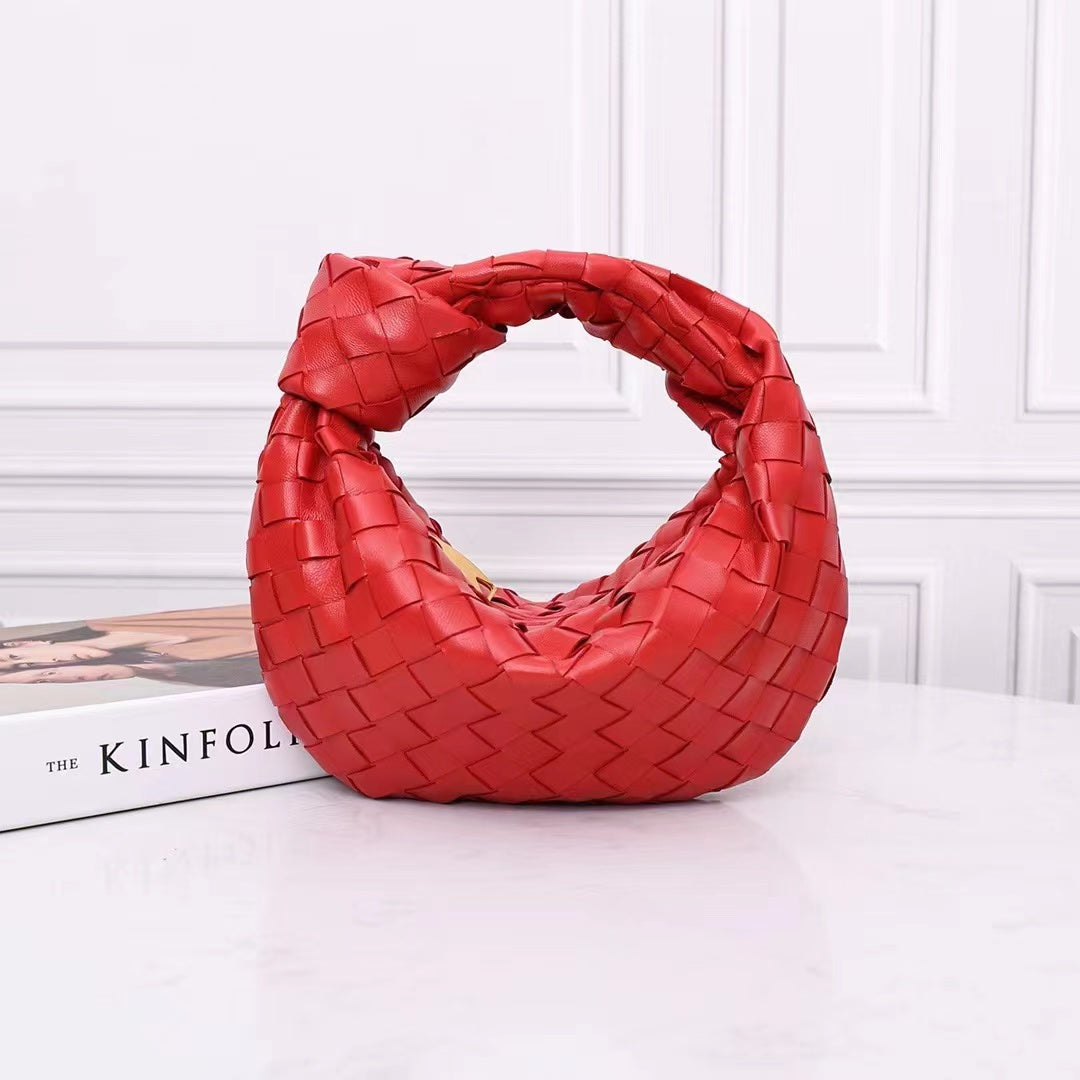 woven leather clutch bag