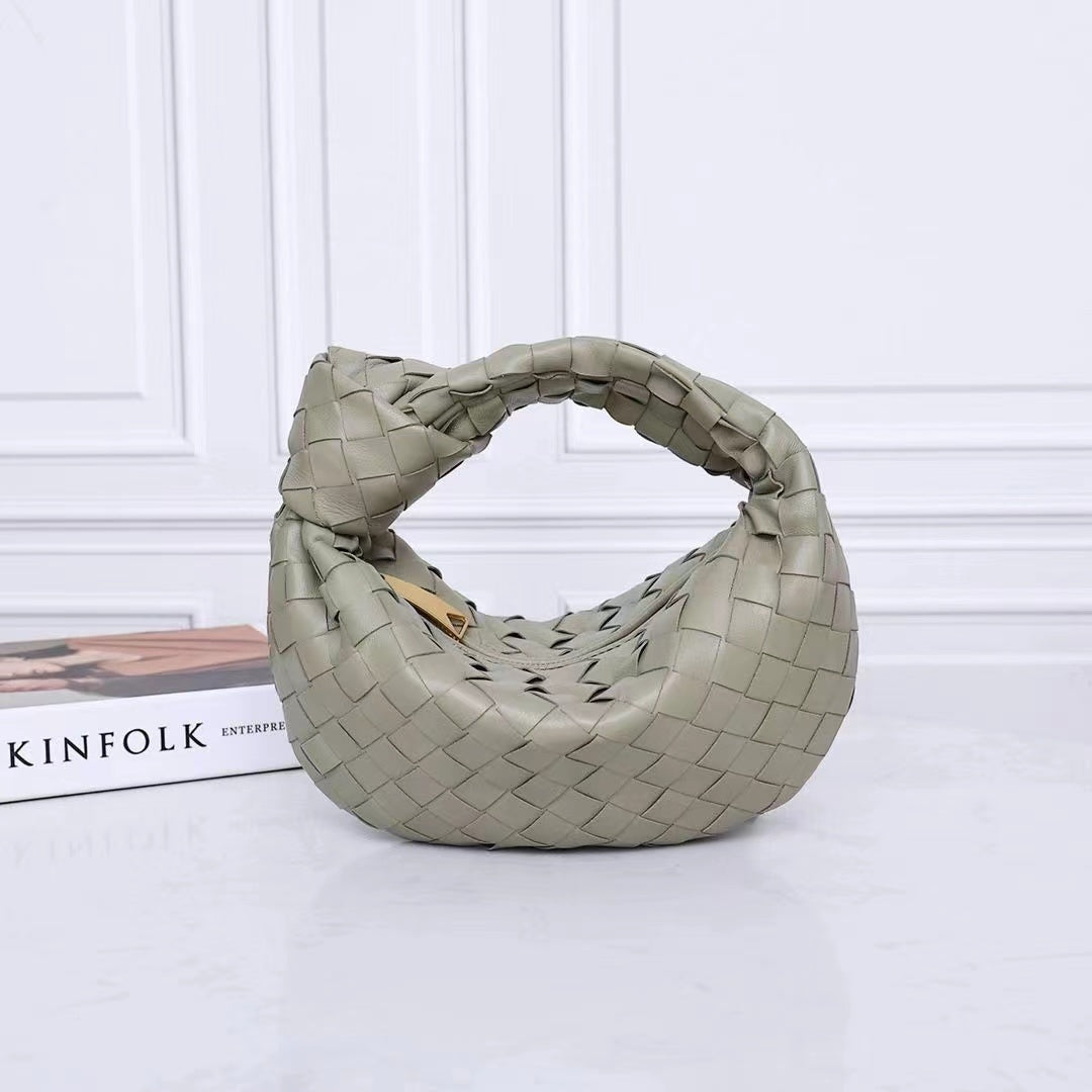 woven leather clutch bag