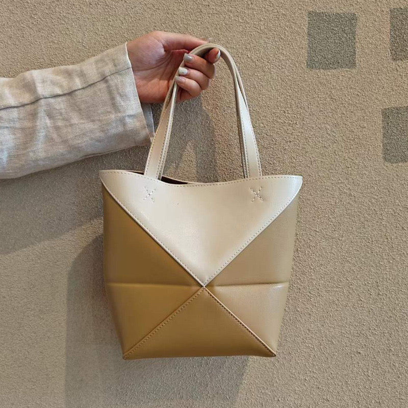 Puzzle Fold convertible leather tote bag
