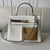 Mini Leather Tote with Front Zipper
