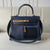 Mini Leather Tote with Front Zipper