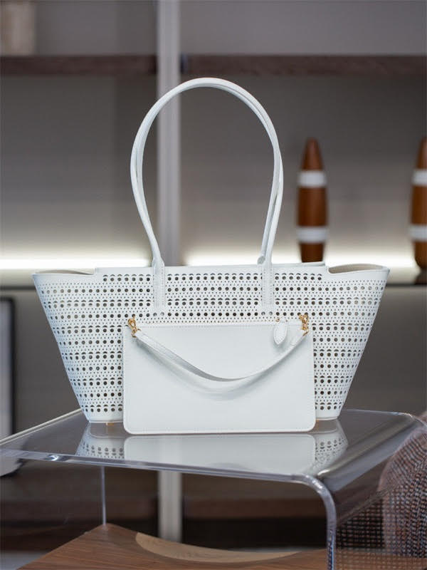Cutout Leather Tote Bag