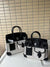 Canvas & Leather Contrast Tote Bag