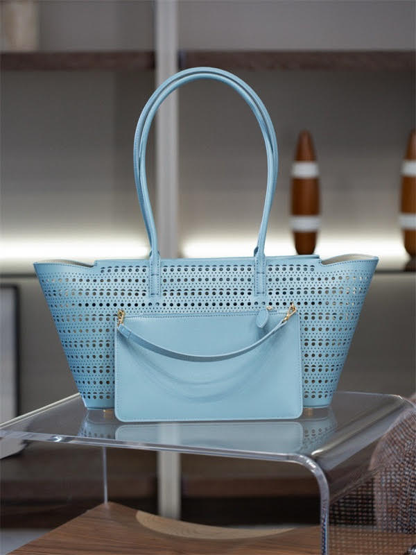Cutout Leather Tote Bag