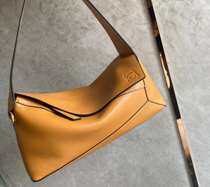 Puzzle leather shoulder bag