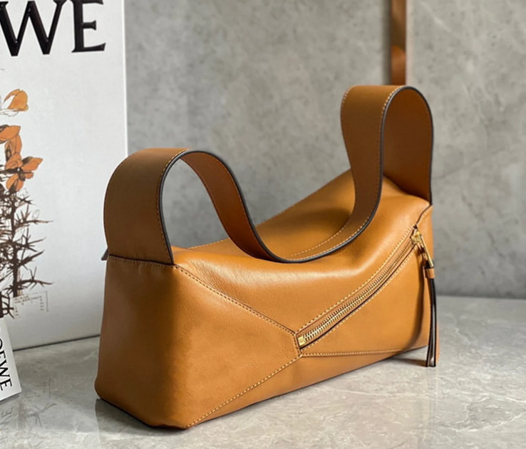 Puzzle leather shoulder bag
