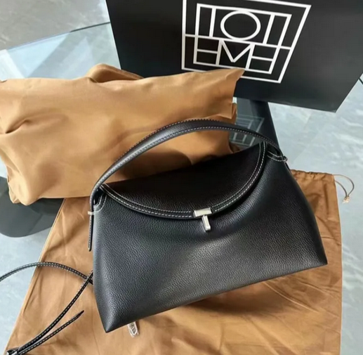 T-Lock grained-leather cross-body bag
